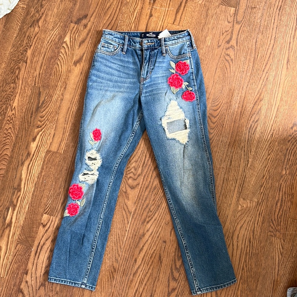 hollister flower jeans